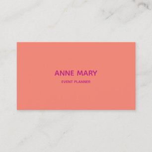 Berufliche einfache Minimal Orange Pink Custom Visitenkarte