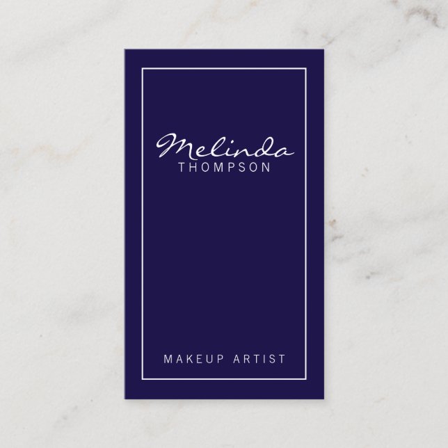 Berufliche einfache moderne Marine Blau und Weiß Visitenkarte (Vorderseite)