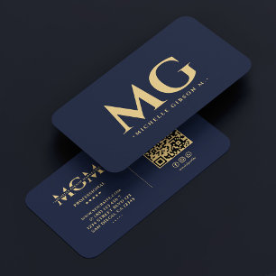 Berufliche Elegant Dark Navy Moderne Visitenkarte