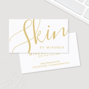 Berufliche Elegant Gold und White Skincare Visitenkarte