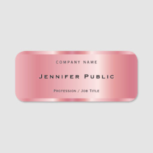 Berufliche Elegant Template Rose Gold Luxuriös Namensschild
