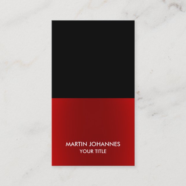 Berufliche elegante Black Red Business Card Visitenkarte (Vorderseite)