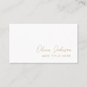 Berufliche elegante Gold White Business Card Visitenkarte