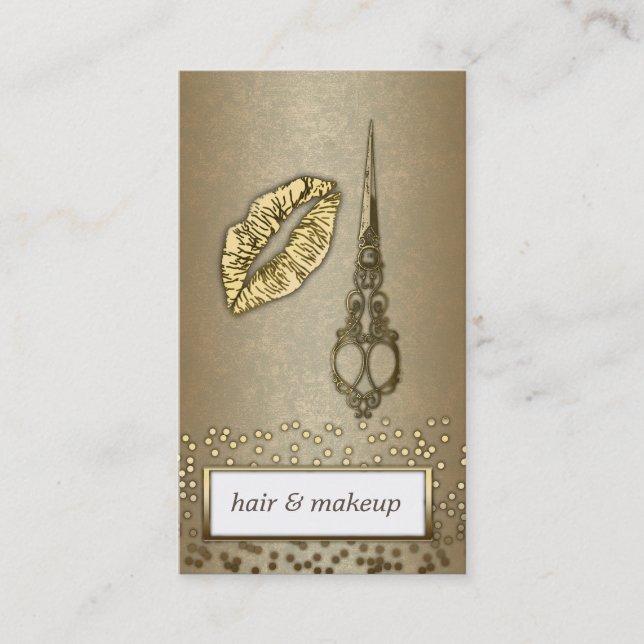 Berufliche elegante Imitate Gold Konfetti Chic Lip Visitenkarte (Vorderseite)
