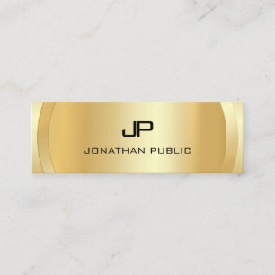 Berufliche elegante Imitate Gold Monogram Modern Mini Visitenkarte