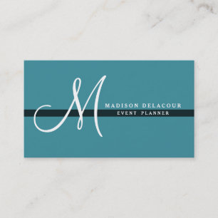 Berufliche Elegante Moderne Monogram Gold & White Visitenkarte