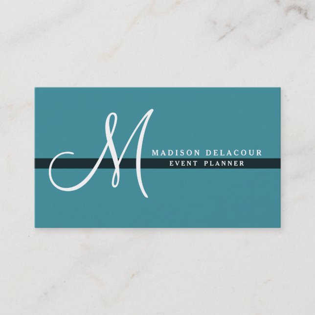 Berufliche Elegante Moderne Monogram Gold & White Visitenkarte (Vorderseite)