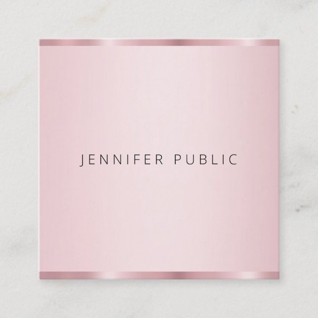 Berufliche, elegante Rose Gold-Farbvorlage Quadratische Visitenkarte (Vorderseite)
