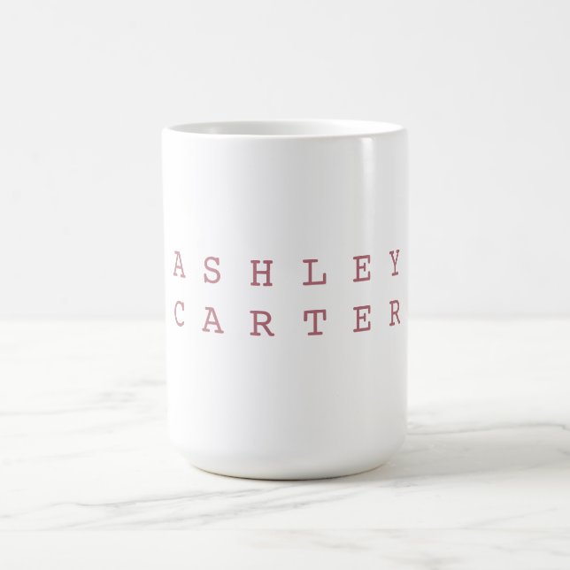 Berufliche elegante Rose goldfarben weiß schlicht Kaffeetasse (Mittel)