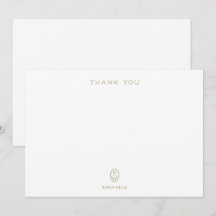 Berufliche elegante White Monogram Danke Ca