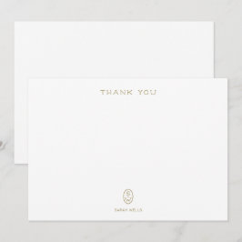 Berufliche elegante White Monogram Danke Ca