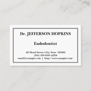 Berufliche Endodontist-Geschäfts-Karte Visitenkarte