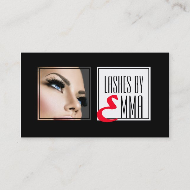 Berufliche EyeLash-Erweiterungen Visitenkarte (Vorderseite)