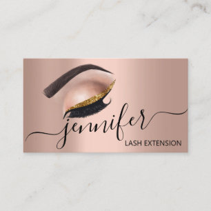 Berufliche Eyelash Extension Makeup Artist Brown Visitenkarte