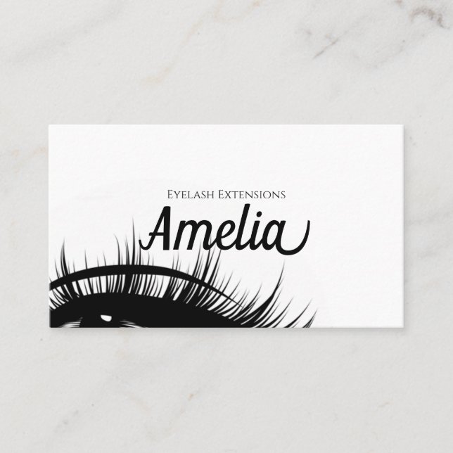 Berufliche Eyelash-Extensions & Mikroblading Visitenkarte (Vorderseite)