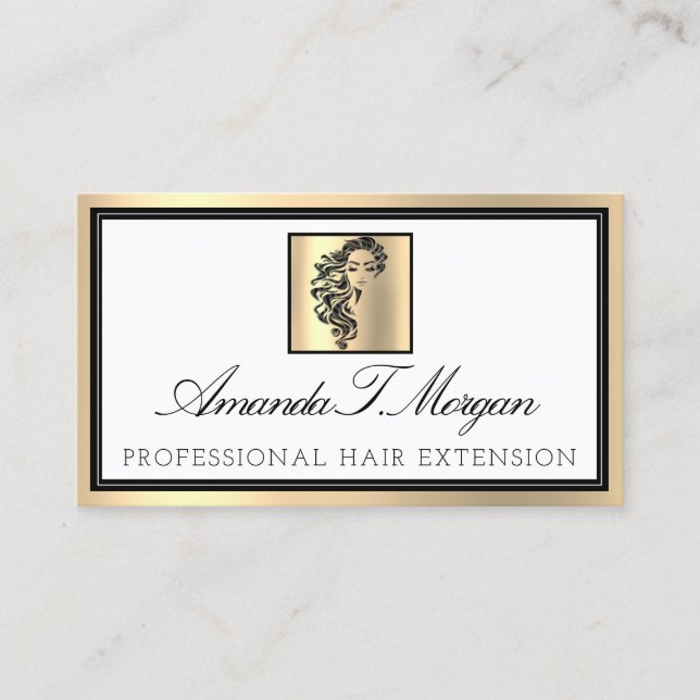 Berufliche Eyelash Haarverlängerung Brows Gold Lux Visitenkarte (Vorderseite)