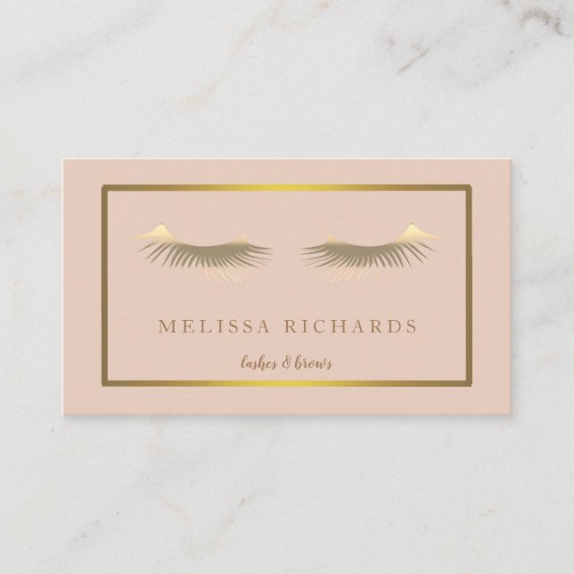 Berufliche Eyelashes Makeup Artist Black Visitenkarte (Vorderseite)