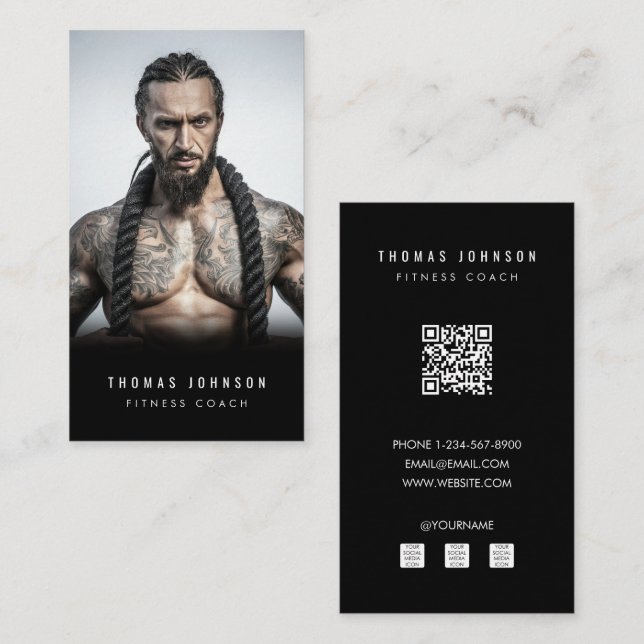 Berufliche Fitness Coach Social Media Influencer Visitenkarte (Vorne/Hinten)