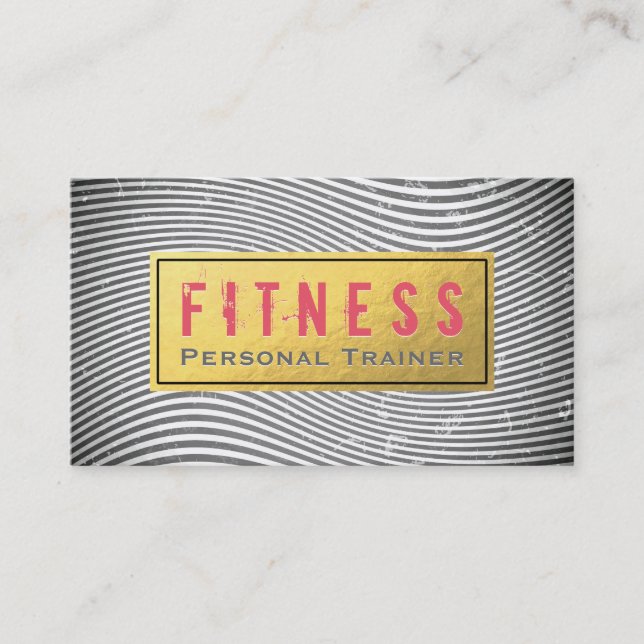 Berufliche Fitness Personal Trainer Black & Gold Visitenkarte (Vorderseite)