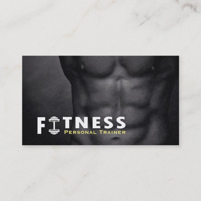 Berufliche Fitness Personal Trainer Dumbell Visitenkarte (Vorderseite)