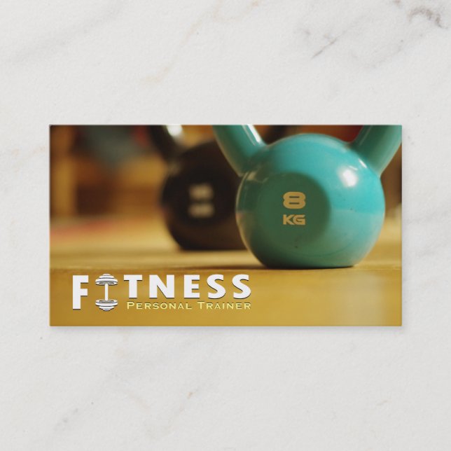 Berufliche Fitness Personal Trainer Kettlebell Visitenkarte (Vorderseite)