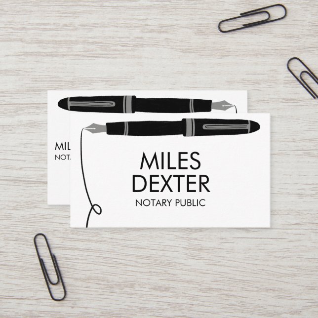 Berufliche Fontäne Pen Logo Signatur Notar öffentl Visitenkarte (Vorderseite/Rückseite Beispiel)