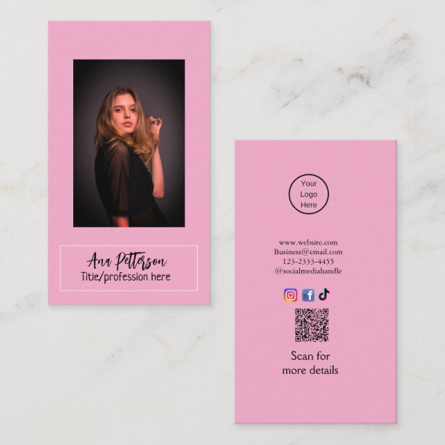 berufliche Foto QR-Website E-Mail sozial modern Visitenkarte (Vorne/Hinten)