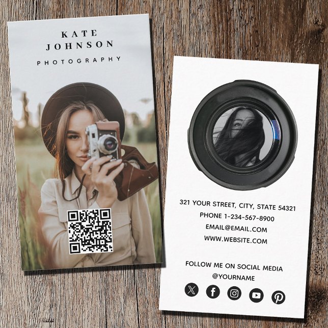 Berufliche Fotografie QR Code Social Media Icon Visitenkarte (Professional Photography QR Code Social Media Icon Business Card)