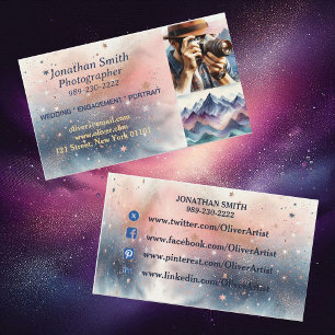 Berufliche Fotografie Szene Pastel Pink Visitenkarte