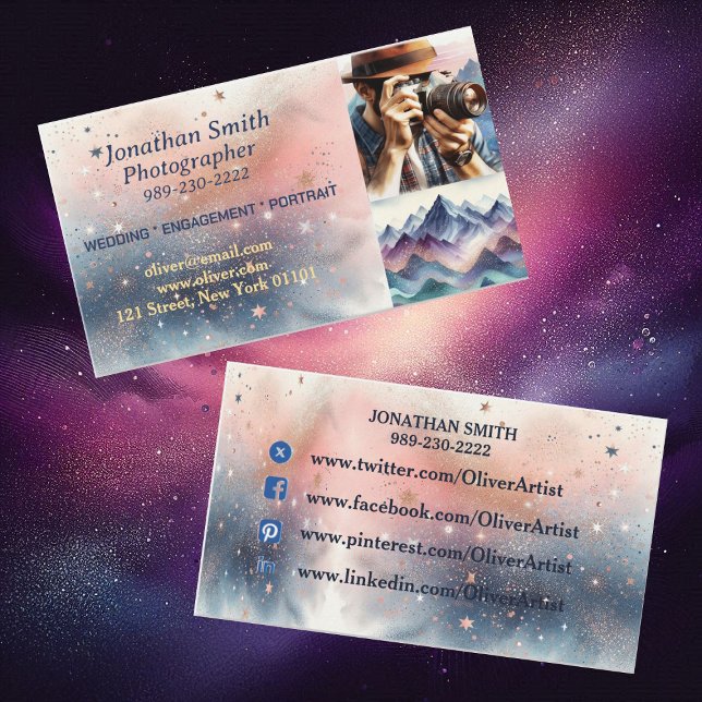 Berufliche Fotografie Szene Pastel Pink Visitenkarte (Professional Photographer Camera Scene Pastel Pink Business Card)
