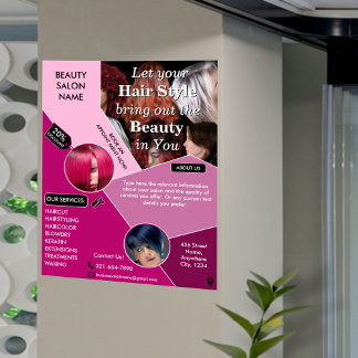 Berufliche Friseursalon-Dienste Fotos pink hinzufü Poster