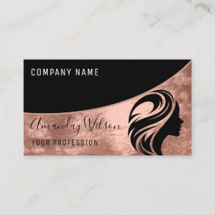 Berufliche Friseursalon Stylist Logo-Rose Moderne Visitenkarte