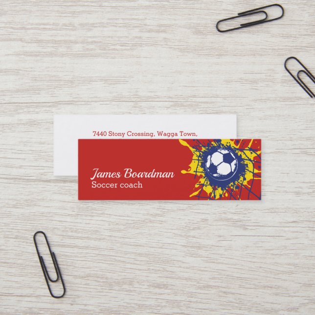 Berufliche Fußballtrainer-Geschäftskarten Mini Visitenkarte (Vorderseite/Rückseite Beispiel)