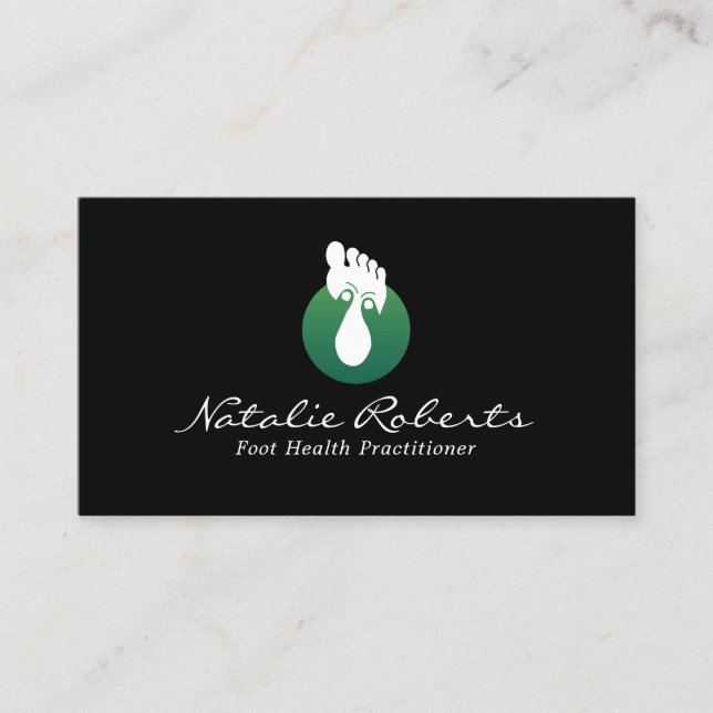 Berufliche Fußmassage Therapie Reflexologie Wellne Visitenkarte (Vorderseite)