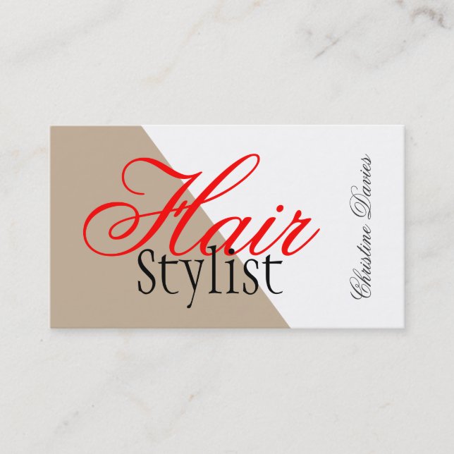 Berufliche Geschäftskarte des Haar-Stylisten Visitenkarte (Vorderseite)