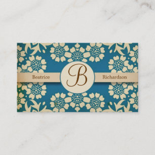 berufliche Geschäftskarten des Vintagen Monogramm Visitenkarte