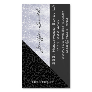 Berufliche glamouröse Leopardenglanz Magnetische Visitenkarte