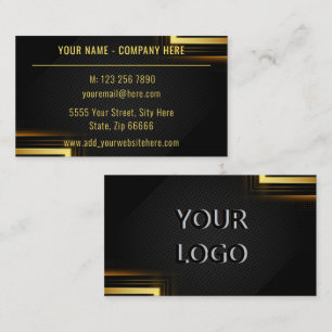 Berufliche Gold Black Business Card mit Logo Visitenkarte
