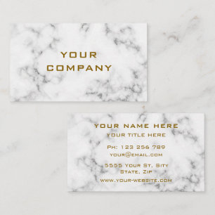 Berufliche Gold Business Card aus weißem Marmor Visitenkarte