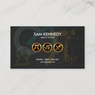 Berufliche Gold Mathe Symbole - Math Tutor Visitenkarte