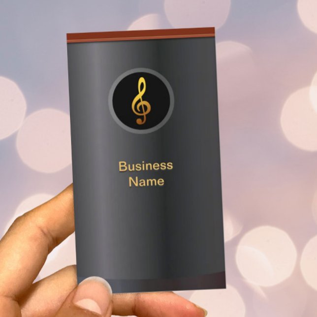 Berufliche Gold Music Symbol Business Card Visitenkarte (Von Creator hochgeladen)
