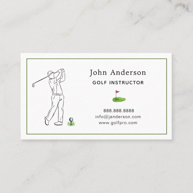 Berufliche Golf Coach Business Card Visitenkarte (Vorderseite)