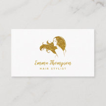 Berufliche Haarstylist-Logos in Weiß und Gold