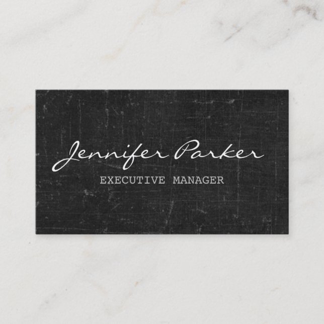 Berufliche Handschrift Grau Vintag Stilvoll Visitenkarte (Vorderseite)