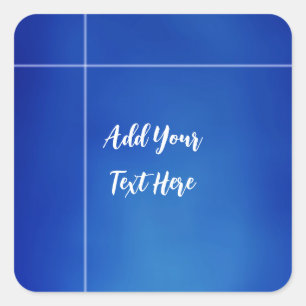Berufliche Handschrift und modernes Blau Quadratischer Aufkleber