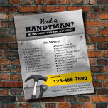 Berufliche Handyman & Repair Service-Imitat Metall Flyer<br><div class="desc">Berufliche Handyman Klempner Reparatur Service Metall Hintergrund Flyer.</div>