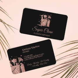 Berufliche Hausreinigung Rose Gold Glitzer Visitenkarte