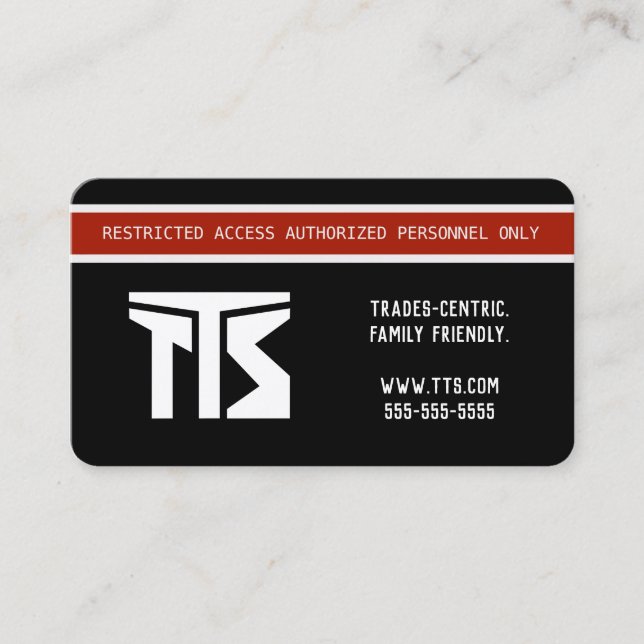 Berufliche Hochrisikogeschäfte und -branchen Visitenkarte (Vorderseite)