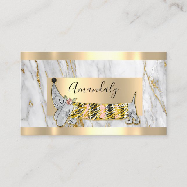 Berufliche Hunde-Sitter-Begleiter-Pflegebaset Gold Visitenkarte (Vorderseite)