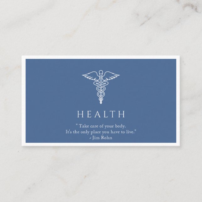 Berufliche individuell anpassbare Blue Healthcare Visitenkarte (Vorderseite)
